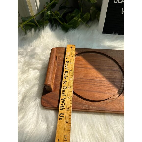 Wooden vintage cheese tray board glass dome top lidded charcuterie plastic - Picture 7 of 7